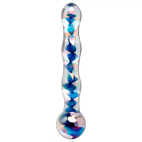 Icicles No. 08 - lasidildo kahdella päällä - aallotettu - kirkas/sininen