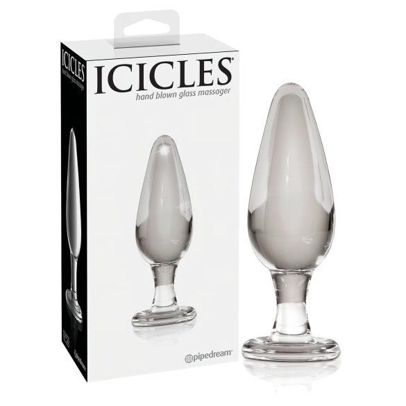 Icicles No. 26 - Kartionmuotoinen lasinen anaalitappi (läpinäkyvä)