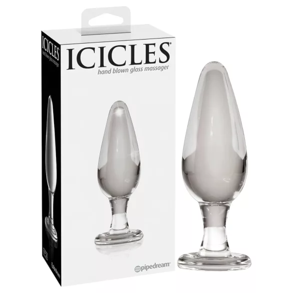 Icicles No. 26 - kartiomainen lasinen anustappi (läpinäkyvä)