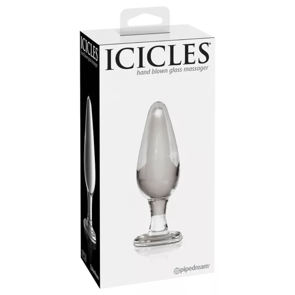 Icicles No. 26 - kartiomainen lasinen anustappi (läpinäkyvä)