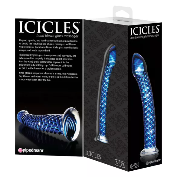 Icicles No. 29 - lasidildo - spiraali - sininen