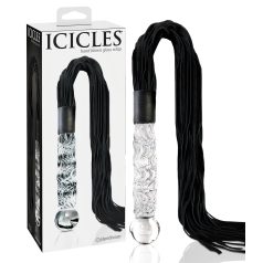 Icicles No. 38 - piiska ja lasidildo - läpinäkyvä/musta