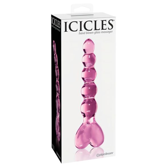 Icicles No. 43 - lasidildo helmillä ja sydämellä - pinkki