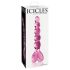 Icicles No. 43 - helmin koristeltu lasidildo (vaaleanpunainen)