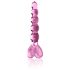Icicles No. 43 - helmin koristeltu lasidildo (vaaleanpunainen)
