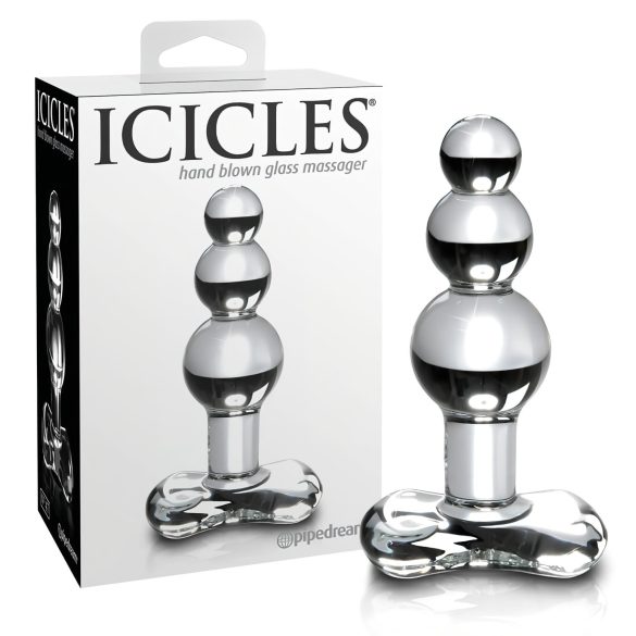 Icicles No. 47 - Kolminkertainen Helmi Lasi Anustappi (Läpinäkyvä)