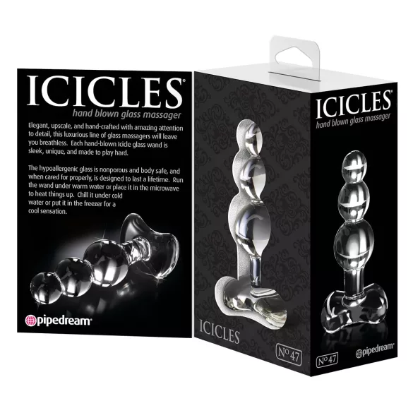 Icicles No. 47 - anustappi - kolmoishelmi - kirkas lasi