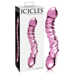 Icicles No. 55 - kaksipäinen G-pisteen lasidildo (pinkki)