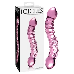 Icicles No. 55 - kaksipäinen G-piste lasidildo - pinkki