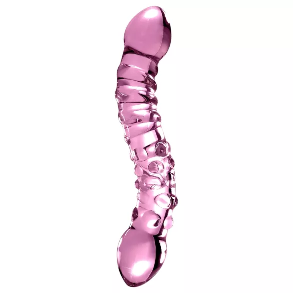 Icicles No. 55 - kaksipäinen G-piste lasidildo - pinkki