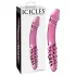 Icicles No. 57 - kaksipäinen lasidildo penis - pinkki