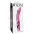 Icicles No. 57 - kaksipäinen lasidildo, penisdesigni (pinkki)