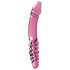 Icicles No. 57 - kaksipäinen lasidildo, penisdesigni (pinkki)