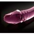 Icicles No. 57 - kaksipäinen lasidildo, penisdesigni (pinkki)
