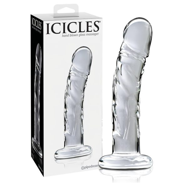 Icicles No. 62 - lasidildo peniksen muodossa (läpinäkyvä)