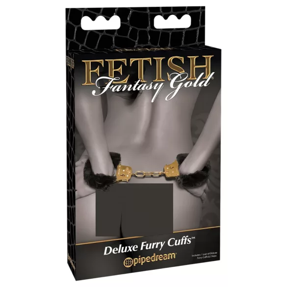Pipedream Fetish Fantasy Gold - pehmeät käsiraudat - musta