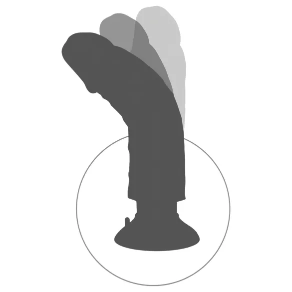 King Cock 9 - taipuisa dildo imukupilla vibraattori 26 cm - luonnonväri