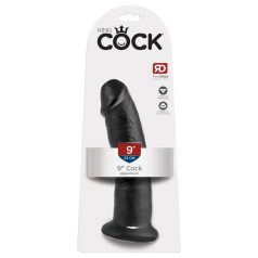 King Cock - dildon imukuppi - musta 23 cm