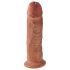 King Cock 10 - suuri imukupillinen dildo (25cm) - tumma luonnonsävy
