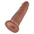 King Cock 10 - suuri imukupillinen dildo (25cm) - tumma luonnonsävy