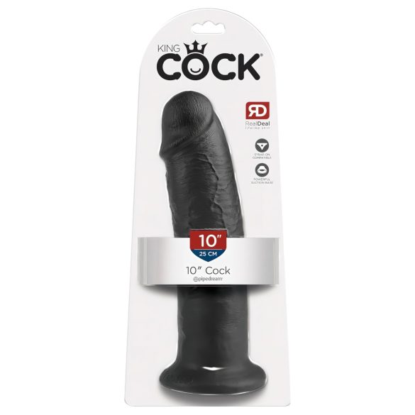 King Cock 10 - imukuppidildo (25 cm) - musta