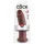 King Cock 10 - suuri dildotutti imukupilla (25 cm, ruskea)