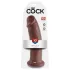 King Cock 10 - suuri dildotutti imukupilla (25 cm, ruskea)