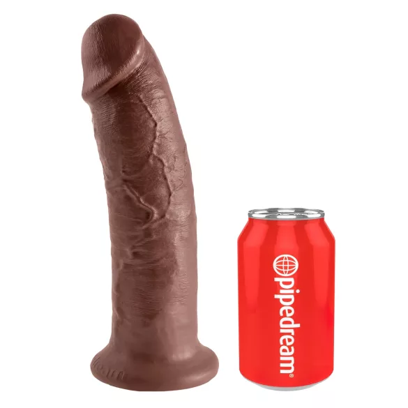 King Cock 10 - suuri dildotutti imukupilla (25 cm, ruskea)