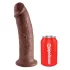 King Cock 10 - suuri dildotutti imukupilla (25 cm, ruskea)