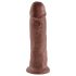 King Cock 10 - suuri imukuppidildo (25 cm) - ruskea