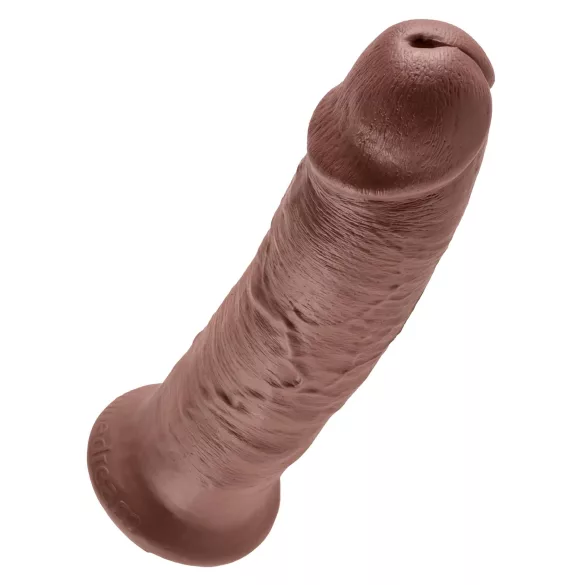 King Cock 10 - suuri dildotutti imukupilla (25 cm, ruskea)