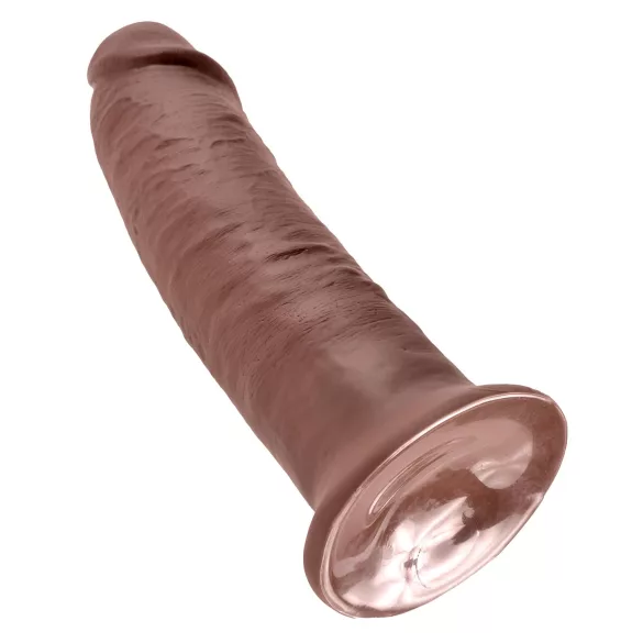 King Cock 10 - suuri dildotutti imukupilla (25 cm, ruskea)