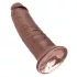 King Cock 10 - suuri dildotutti imukupilla (25 cm, ruskea)