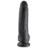 King Cock 9 - musta jättidildo imukupilla (23 cm)