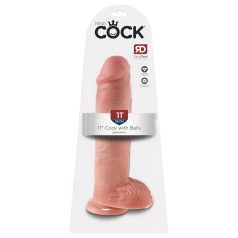 King Cock 11 - dildotapilla ja kiveksillä - 28 cm - iho