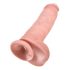 King Cock 11 - imukupilla varustettu, kiveksellinen dildo (28cm) - luonnollinen