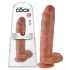 King Cock 11 - imukuppidildo kiveyksillä (28 cm) - tumma luonnonsävy