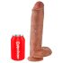 King Cock 11 - imukuppidildo kiveyksillä (28 cm) - tumma luonnonsävy