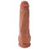 King Cock 11 - imukuppidildo kiveyksillä (28 cm) - tumma luonnonsävy