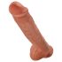 King Cock 11 - imukuppidildo kiveyksillä (28 cm) - tumma luonnonsävy