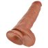 King Cock 11 - imukuppidildo kiveyksillä (28 cm) - tumma luonnonsävy