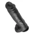 King Cock 11 - dildo imukupilla ja kiveksillä - musta 28cm