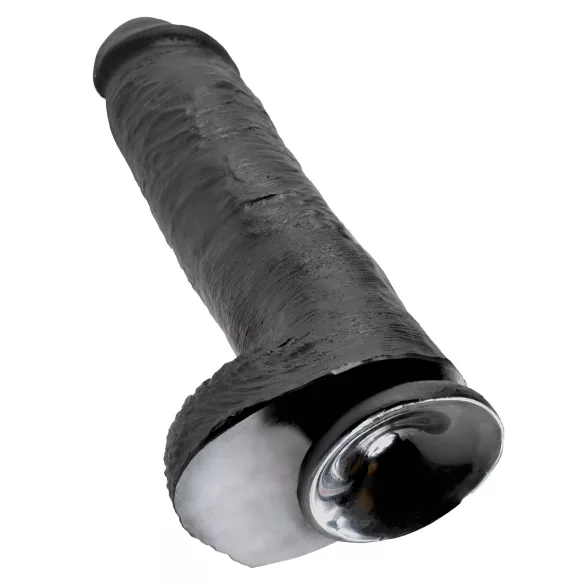 King Cock 11 - dildo imukupilla ja kiveksillä - musta 28cm