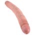 King Cock 12 Slim - luonnollinen realistinen tupladildo (31 cm) - luonnollinen