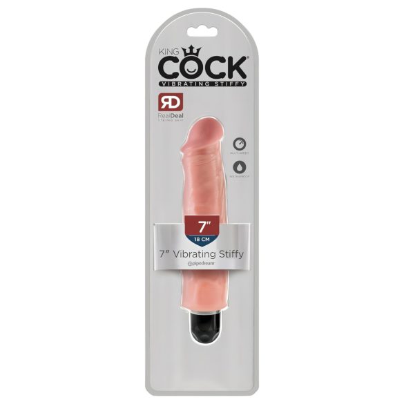 King Cock 7 Stiffy - vedeneristettävä, realistinen vibraattori (18 cm) - luonnollinen