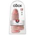 King Cock 9 Paksu - imukupilla varustettu dildo (23cm) - luonnollinen