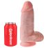 King Cock 9 Paksu - imukupilla varustettu dildo (23cm) - luonnollinen