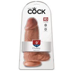 King Cock - dildo imukupilla - 23 cm - tumma naturaali