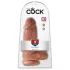 King Cock - dildo imukupilla - 23 cm - tumma naturaali