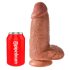 King Cock 9 Chubby - imukupilla, dildo (23cm) - tumma luonnollinen